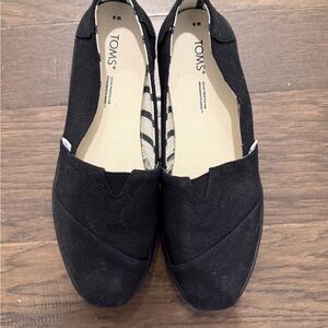Toms Black Women's Canvas Slip-On Flats